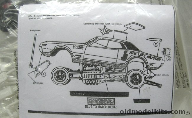 Unknown 1/25 Cougar Funny Car - Bagged plastic model kit